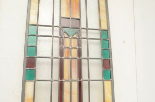 3 Antique Arts Crafts Mission Stained Leaded Glass Windows Panels panes art deco 3