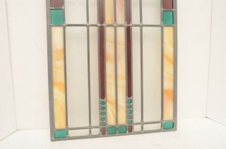 3 Antique Arts Crafts Mission Stained Leaded Glass Windows Panels panes art deco 4