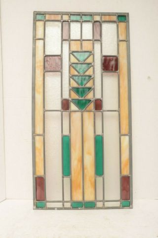 3 Antique Arts Crafts Mission Stained Leaded Glass Windows Panels panes art deco 5