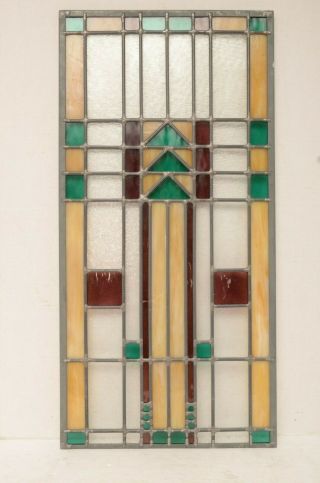 3 Antique Arts Crafts Mission Stained Leaded Glass Windows Panels panes art deco 8