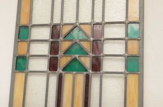 3 Antique Arts Crafts Mission Stained Leaded Glass Windows Panels panes art deco 9
