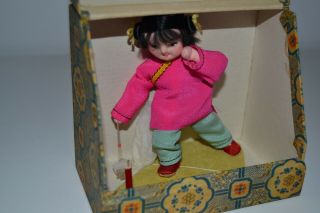 RARE VINTAGE RED CHINA TOY GIRL DOLL - MIB 2