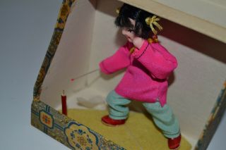 RARE VINTAGE RED CHINA TOY GIRL DOLL - MIB 3