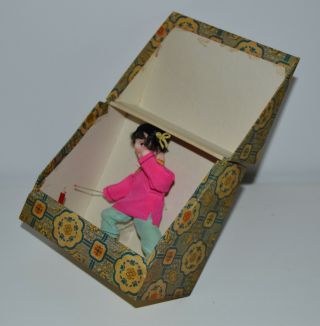 RARE VINTAGE RED CHINA TOY GIRL DOLL - MIB 9