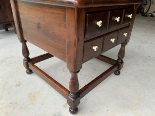 Vintage Ethan Allen Dark Antiqued Pine Old Tavern Nightstand End Table L@@K 8