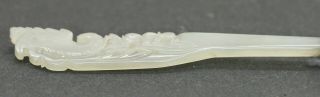 Antique Chinese Qing Dynasty Hetian Jade Hair Pin Silver Mounted Circa 1800s 3