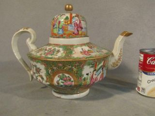 Scarce Antique Chinese Export Rose Medallion Large Dome Teapot