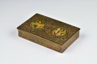 Rare Tiffany Studios Zodiac Bronze and Hand Painted Enamel Desk Utility Box 810 4