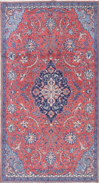 Top Deal One - Of - A - Kind Floral Coral Mahal Persian Hand - Knotted 5x9 Wool Area Rug