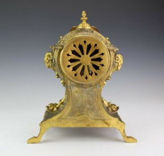 Antique French Enamel Porcelain Dial Gilt Bronze Mount Lion Paw Mantle Clock NJW 5