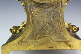 Antique French Enamel Porcelain Dial Gilt Bronze Mount Lion Paw Mantle Clock NJW 6