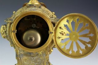 Antique French Enamel Porcelain Dial Gilt Bronze Mount Lion Paw Mantle Clock NJW 7