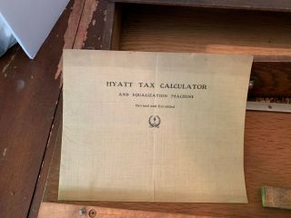Antique 1890 ' s Hyatt Tax Calculator And Equalization Machine 4