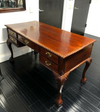 Vintage Chippendale Style Solid Mahogany Writing Desk