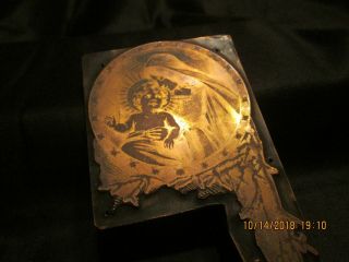 ANTIQUE COPPER PLATE CHRISTMAS PRINTING PRESS STAMP OF MARY & BABY JESUS 3