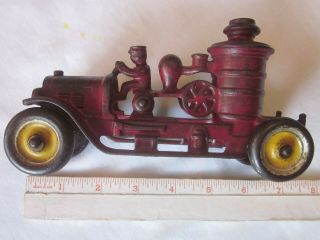 Antique Cast Iron Toy Pumper Fire Engine - Red Paint,  Kenton Toys,