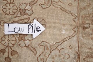 Antique 9 ' x12 ' Muted PALE PEACH Geometric Oriental Area Rug Distressed Carpet 12