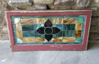 ANTIQUE STAINED GLASS WINDOW,  COAL TOWN PA,  early 1900s 2