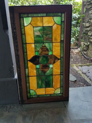 ANTIQUE STAINED GLASS WINDOW,  COAL TOWN PA,  early 1900s 8