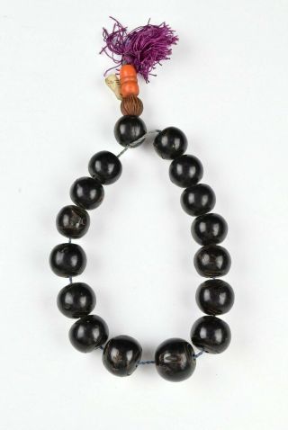 19th Century Middle Eastern India Necklace With Large Beads & Coral