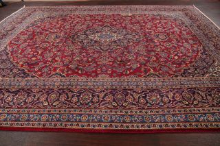 Vintage Traditional Floral Red Oriental Area Rug Hand - Knotted Wool Carpet 10x13