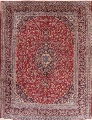 Vintage Traditional Floral RED Oriental Area Rug Hand - Knotted WOOL Carpet 10x13 2