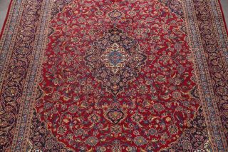 Vintage Traditional Floral RED Oriental Area Rug Hand - Knotted WOOL Carpet 10x13 4