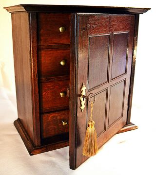 George Iii Oak Seven Drawer Spice Cupboard,  Circa 1770