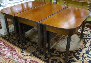 Antique 3 - Part Federal/Sheraton Mahogany Dining/Banquet Table c1820s—Magnificent 3