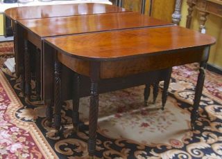 Antique 3 - Part Federal/Sheraton Mahogany Dining/Banquet Table c1820s—Magnificent 4