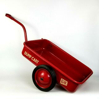 Bmc Dump Cart Pedal Car Attachment Metal Pressed Steel Trailer Red Wagon