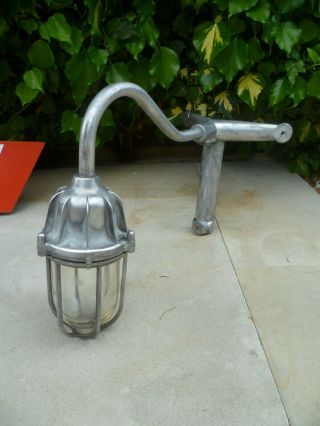 Vintage 1950s Coughtrie Sw10 Corner Wall Mount Swan Neck Light Industrial