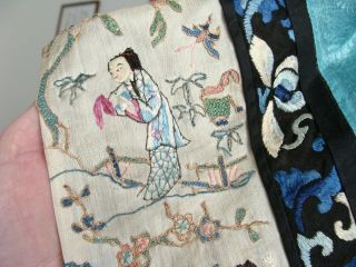 Antique Vintage Chinese Embroidered Silk Robe Forbidden Stitch 3