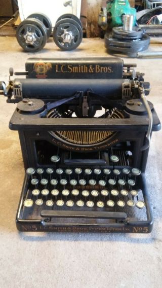 1911 Vintage L.  C.  Smith No.  5 Typewriter -,  Still And In Good Shape