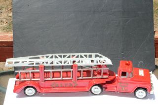 Buddy L 3 Ladder Fire Truck With Front Spring Suspension