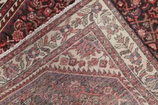 One - of - a - Kind Vintage Geometric Hamedan Persian Hand - Knotted 4 ' x11 ' Runner Rug 11