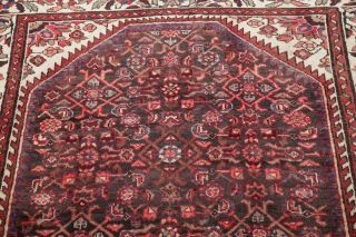 One - of - a - Kind Vintage Geometric Hamedan Persian Hand - Knotted 4 ' x11 ' Runner Rug 9