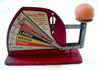 Vintage Egg Scale Jiffy Way Eggs Food Weights Balance Beam Antique Poultry Hen