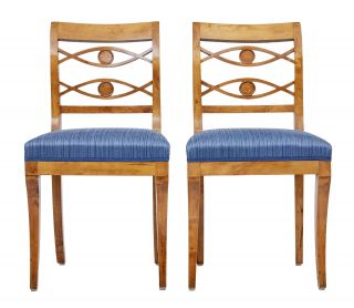 19th Century Swedish Birch Side Chairs