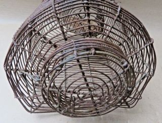 Antique RAT TRAP IRON WIRE CAGE Live MOUSE Catch CAVE SHAPE Complete Aged India 5