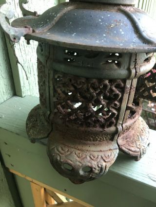 Vintage Cast Iron Japanese Garden Lantern Pagoda Garden Lamp 17 