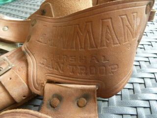 VERY RARE 1950 ' S VINTAGE LAWMAN MARSHAL DAN TROOP DOUBLE LEATHER HOLSTER NO RES 12