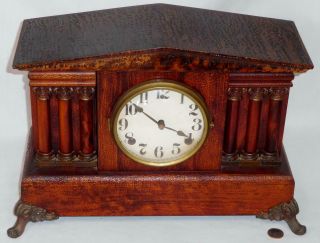 Antique C.  1895 Wm.  L.  Gilbert? 6 Column Mantle Clock