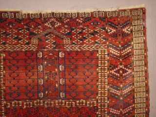 WONDERFUL ANTIQUE 1890 TURKOMAN TEKKE ENSI YURTDOOR HATCHLI RUG HG 6