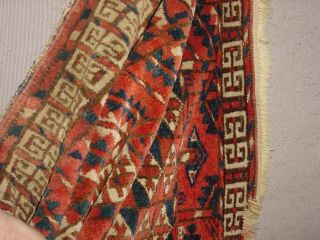 WONDERFUL ANTIQUE 1890 TURKOMAN TEKKE ENSI YURTDOOR HATCHLI RUG HG 9