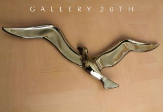 Gorgeous Mid Century Modern Seagull Wall Art Gold Orig Brutalist 60s Vtg Retro