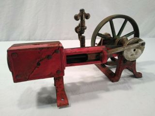 Rare Old ViTG Antique Kenton Cast Iron Horizontal Steam Engine Toy Model 3