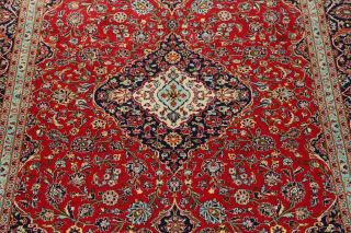 Vintage Traditional Floral Oriental Hand - Knotted 10 x 13 Red Wool Area Rug 4