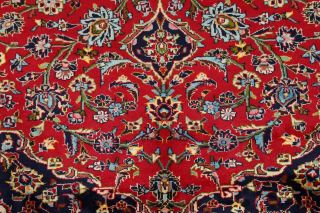 Vintage Traditional Floral Oriental Hand - Knotted 10 x 13 Red Wool Area Rug 7