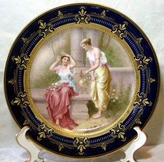 A Antique Royal Vienna Porcelain Hand Painted Portrait Plate